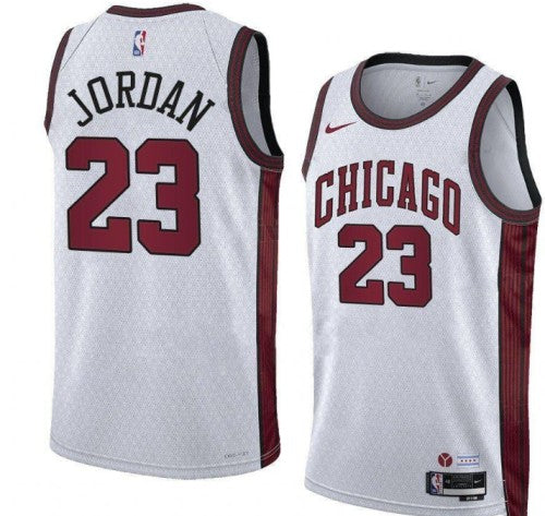 Michael Jordan Chicago Bulls white City Edition jersey