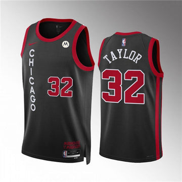 Justin Lewis Chicago Bulls black City Edition jersey