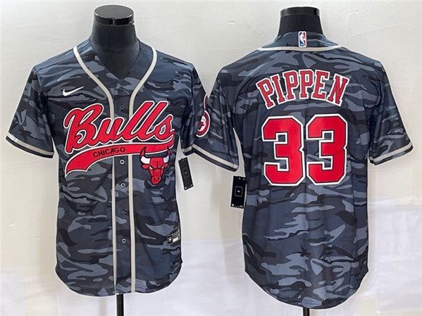 Scottie Pippen Chicago Bulls gray Camo jersey