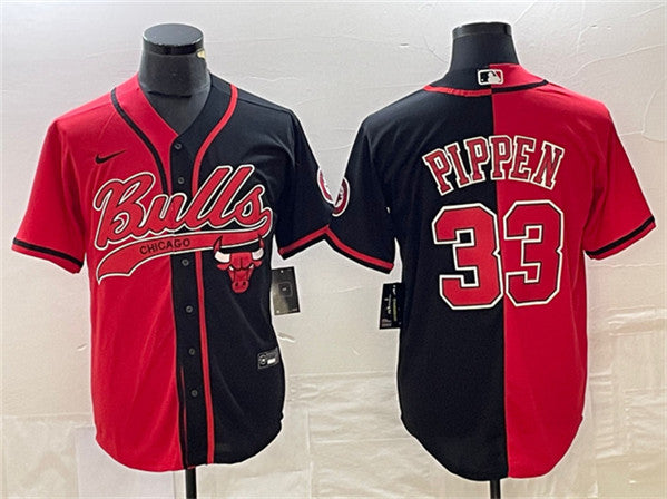 Scottie Pippen Chicago Bulls red-black Split jersey