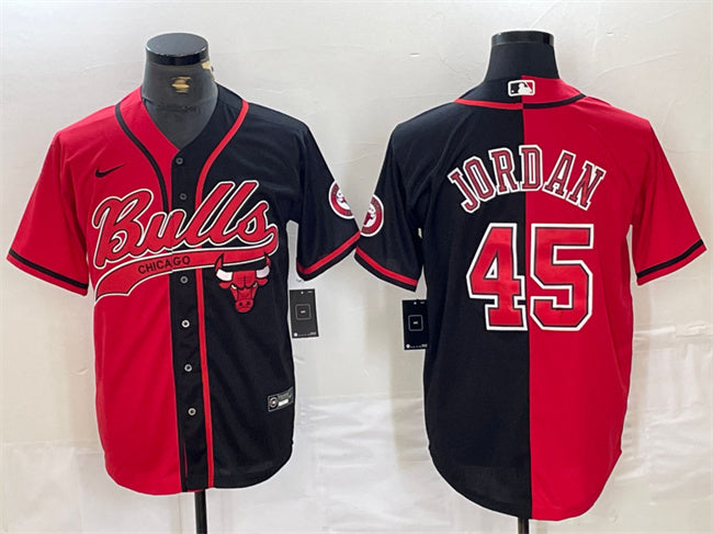 Michael Jordan Chicago Bulls red-black Split jersey