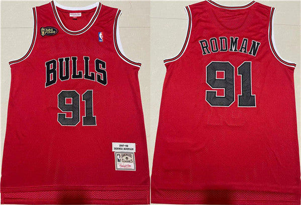 Dennis Rodman Chicago Bulls red Throwback jersey