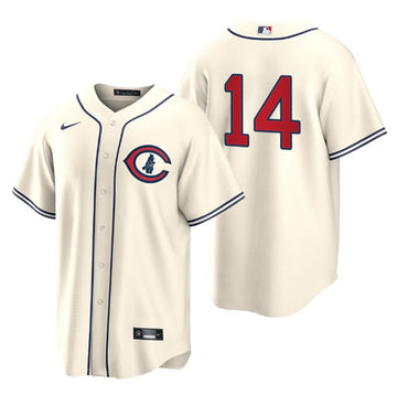 Ernie Banks Chicago Cubs cream jersey