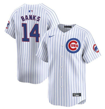Ernie Banks Chicago Cubs white jersey