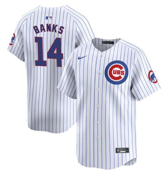 Ernie Banks Chicago Cubs white jersey