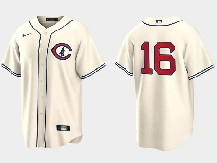 Patrick Wisdom Chicago Cubs cream jersey