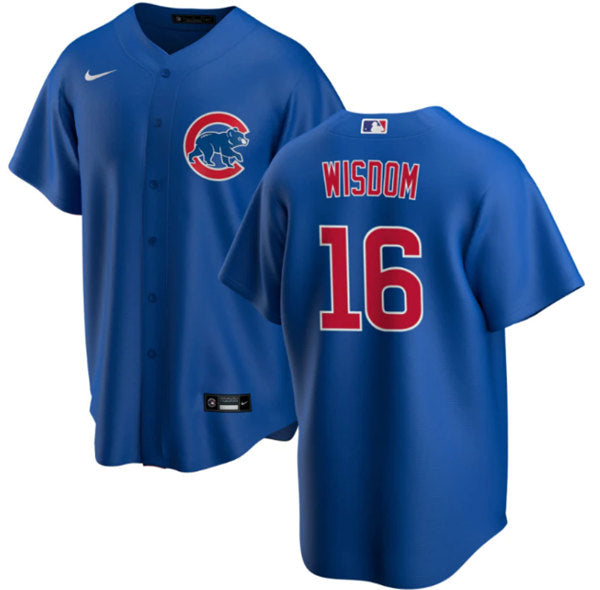 Patrick Wisdom Chicago Cubs blue jersey