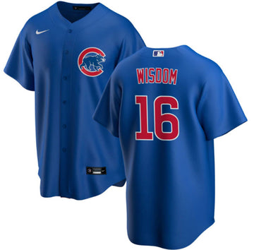 Patrick Wisdom Chicago Cubs blue jersey