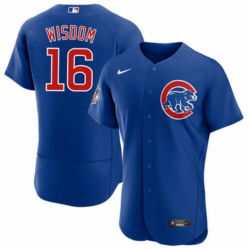 Patrick Wisdom Chicago Cubs blue jersey