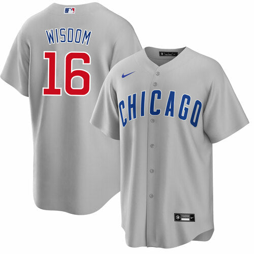 Patrick Wisdom Chicago Cubs gray jersey