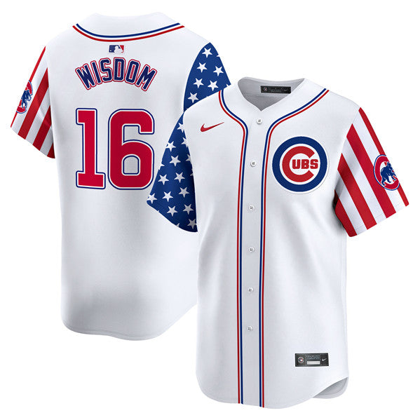 Patrick Wisdom Chicago Cubs white jersey