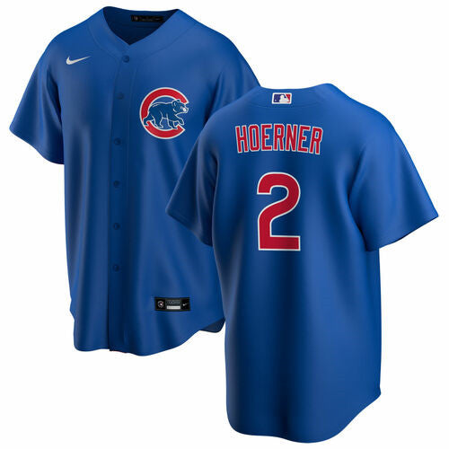 Nico Hoerner Chicago Cubs blue jersey