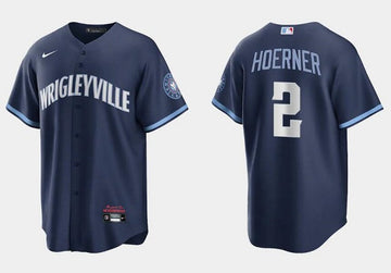 Nico Hoerner Chicago Cubs navy City Connect jersey