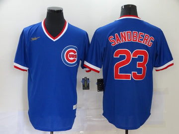 Ryne Sandberg Chicago Cubs blue Throwback jersey