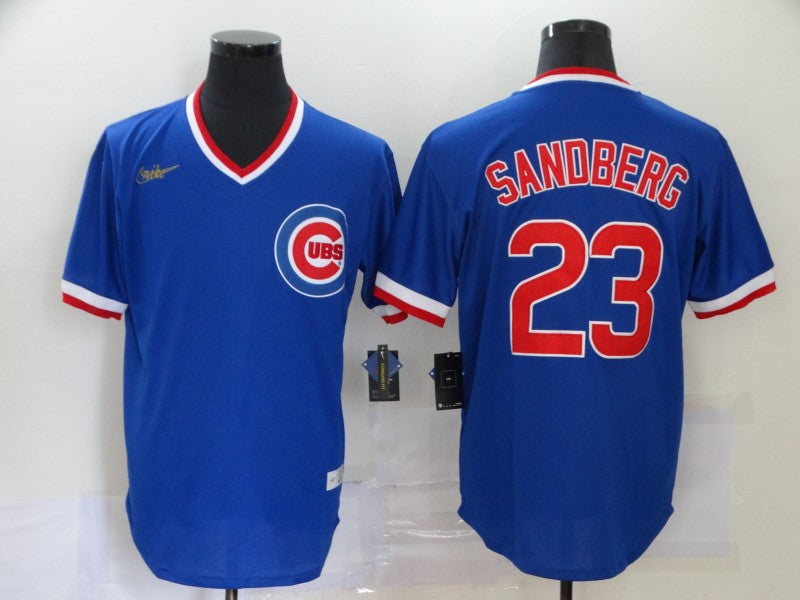 Ryne Sandberg Chicago Cubs blue Throwback jersey