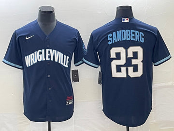 Ryne Sandberg Chicago Cubs navy City Connect jersey