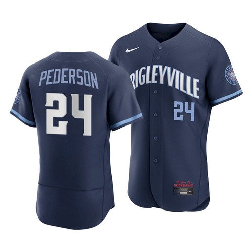 Joc Pederson Chicago Cubs navy City Connect jersey