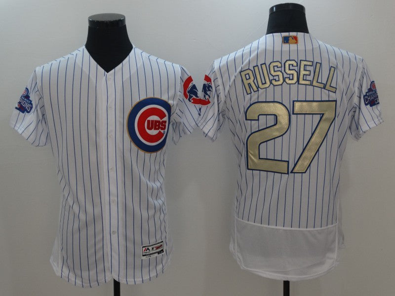 Addison Russell Majestic Chicago Cubs white jersey
