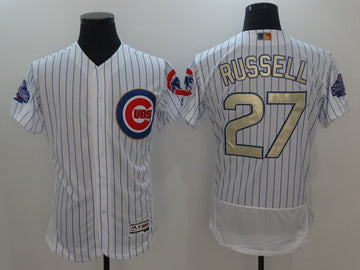 Addison Russell Majestic Chicago Cubs white jersey