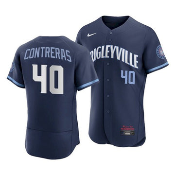 Willson Contreras Chicago Cubs navy City Connect jersey