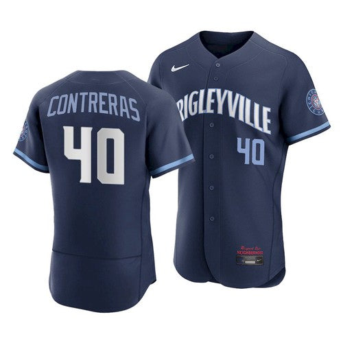 Willson Contreras Chicago Cubs navy City Connect jersey