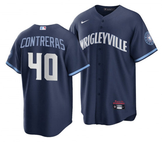 Willson Contreras Chicago Cubs navy City Connect jersey