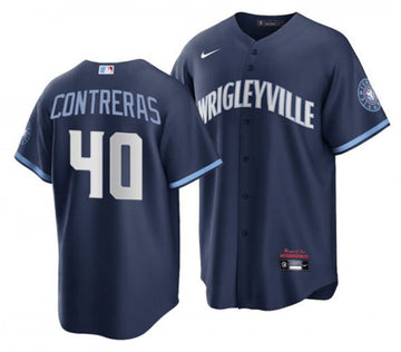Willson Contreras Chicago Cubs navy City Connect jersey