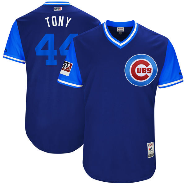 Anthony Rizzo Tony Majestic Royal-Light Chicago Cubs blue jersey