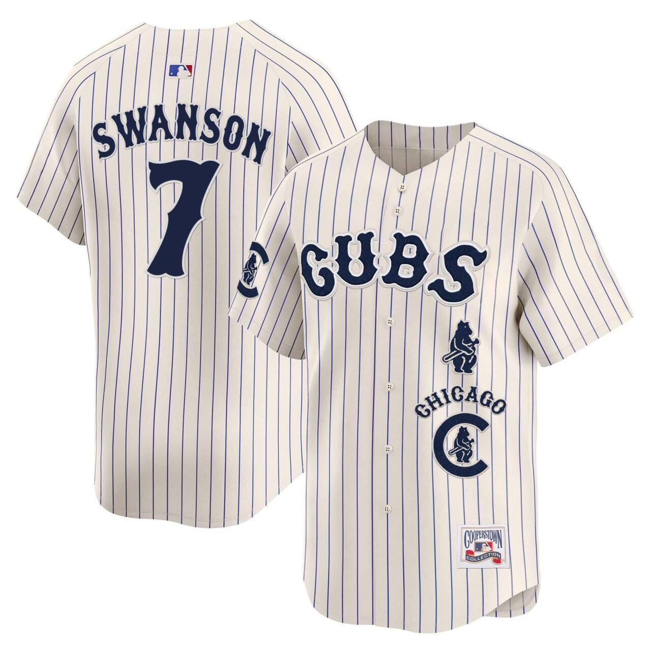 Dansby Swanson Chicago Cubs cream jersey
