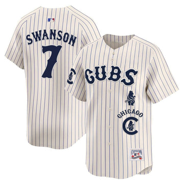 Dansby Swanson Chicago Cubs cream jersey