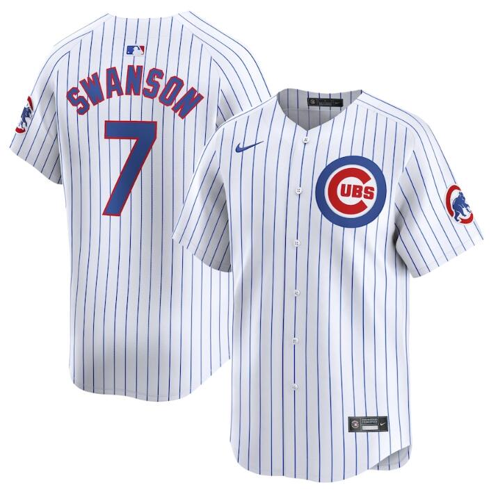 Dansby Swanson Chicago Cubs white Home jersey