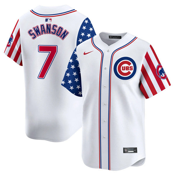 Dansby Swanson Chicago Cubs white jersey