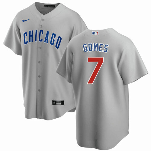 Yan Gomes Chicago Cubs gray jersey