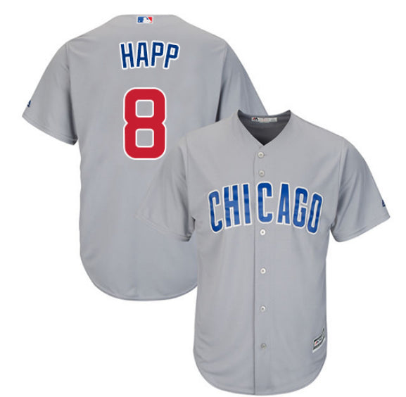 Ian Happ Chicago Cubs grey jersey
