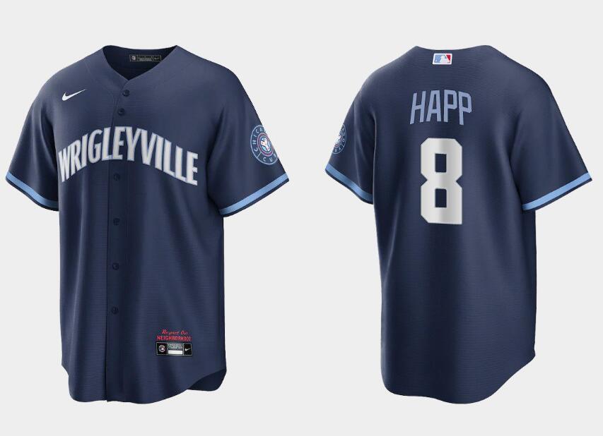 Ian Happ Chicago Cubs navy City Connect jersey
