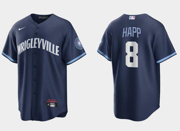Ian Happ Chicago Cubs navy City Connect jersey