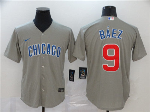 Javier Baez Chicago Cubs grey jersey