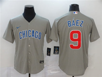 Javier Baez Chicago Cubs grey jersey
