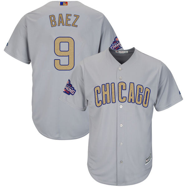 Javier Baez World Series Champions Chicago Cubs gold jersey
