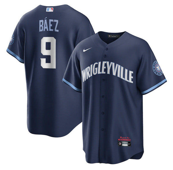 Javier Baez Chicago Cubs navy jersey