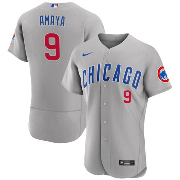 Miguel Amaya Chicago Cubs gray jersey