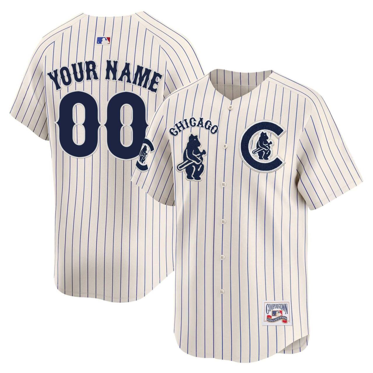 Custom Chicago Cubs cream jersey