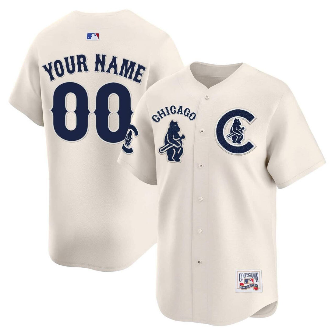 Custom Chicago Cubs cream jersey