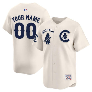 Custom Chicago Cubs cream jersey