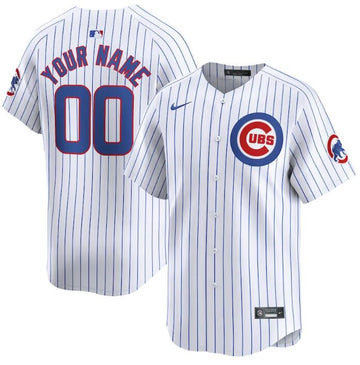 Custom Chicago Cubs white Home jersey