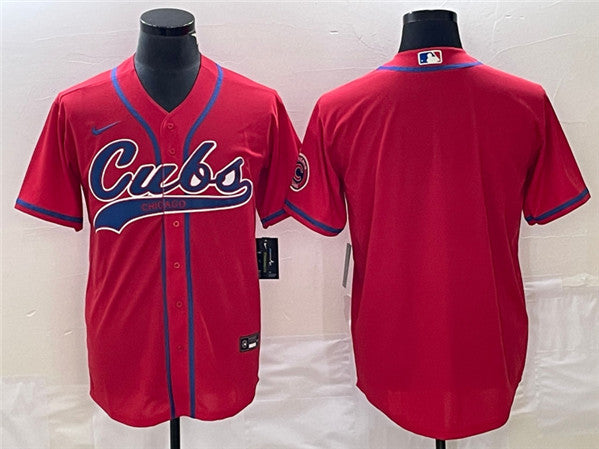 Custom Chicago Cubs red jersey