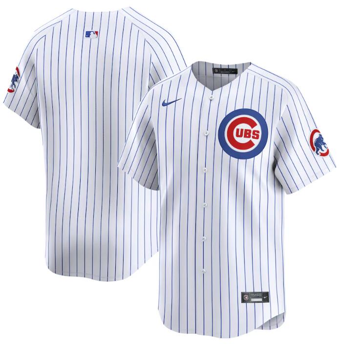 Custom Chicago Cubs white Home jersey