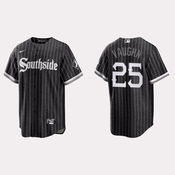 Andrew Clayton Vaughn Chicago White Sox black City Connect jersey