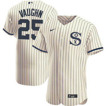 Andrew Vaughn Chicago White Sox cream-navy jersey