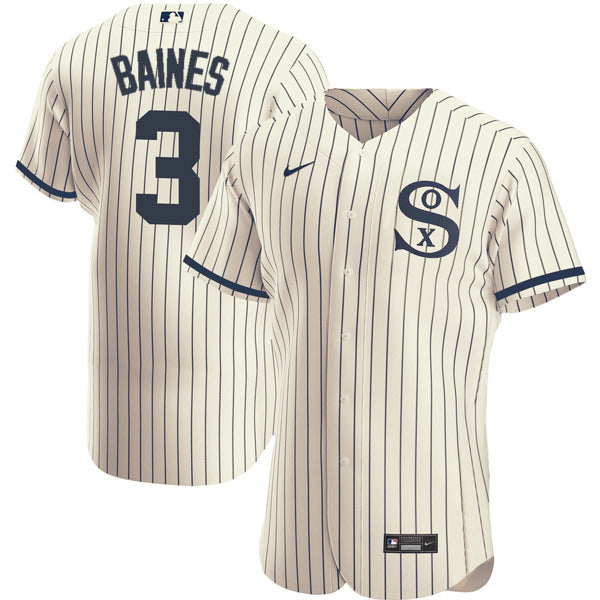 Harold Baines Chicago White Sox cream-navy jersey